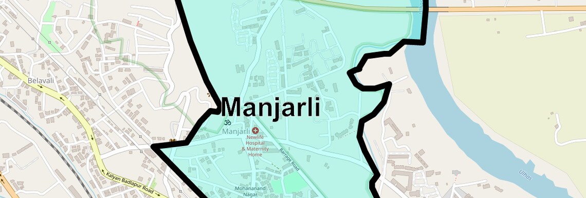 Location Map of Manjarli, Thane