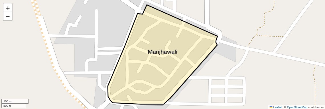 Location Map of Manjhawali, Faridabad