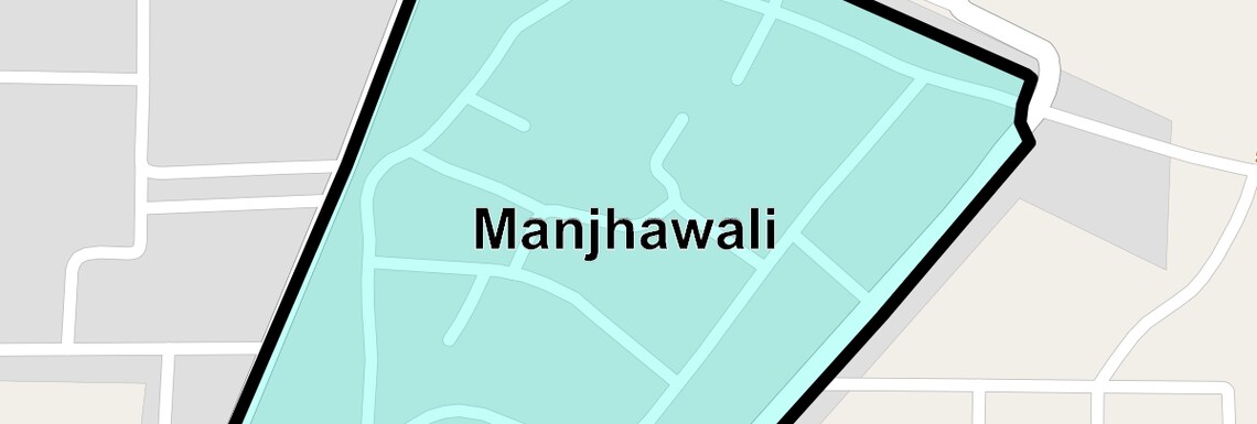 Location Map of Manjhawali, Faridabad