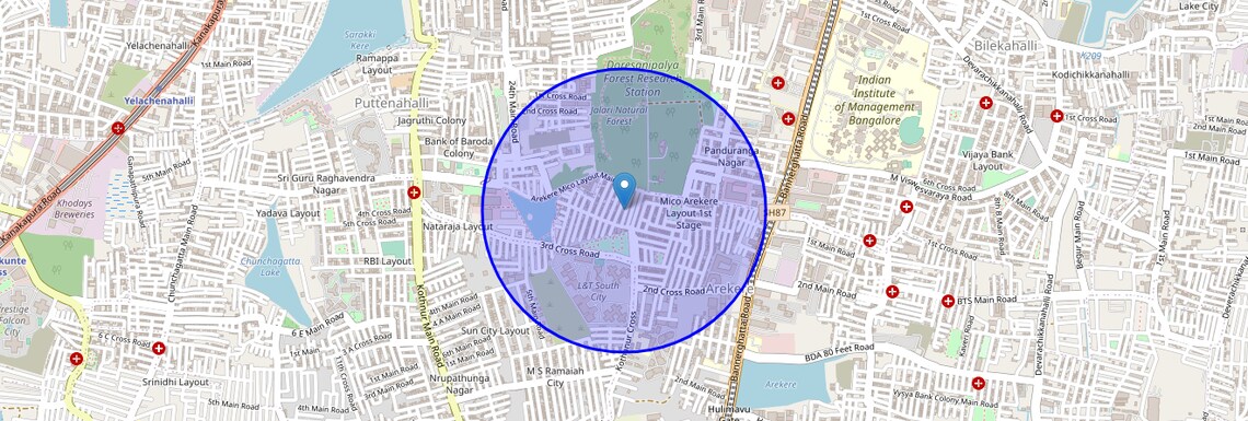 Location Map of Manjunath layout, Bangalore