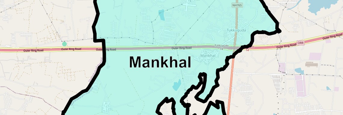 Location Map of Mankhal, Hyderabad