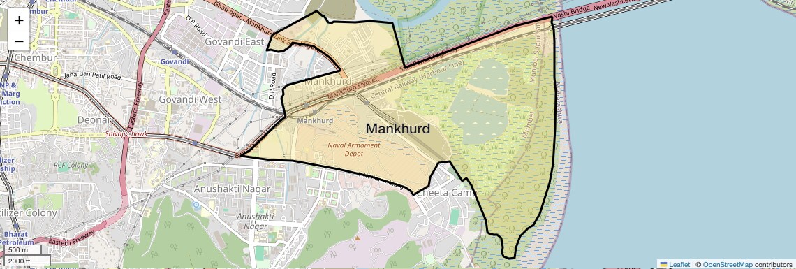 Location Map of Mankhurd, Mumbai