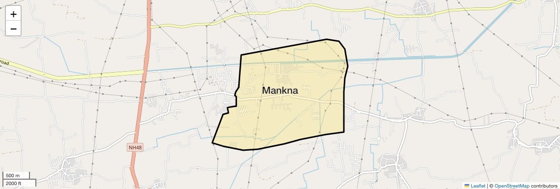 Location Map of Mankna, Surat