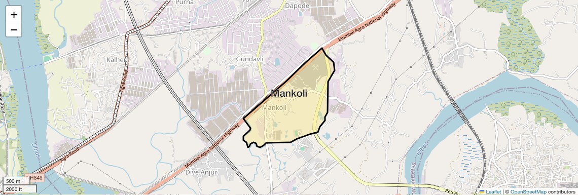 Location Map of Mankoli, Thane