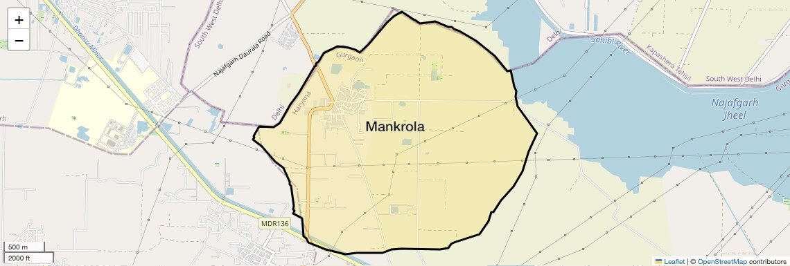 Location Map of Mankrola, Gurgaon