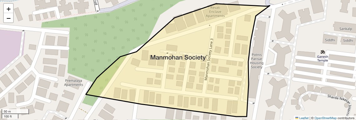 Location Map of Manmohan Society, Pune