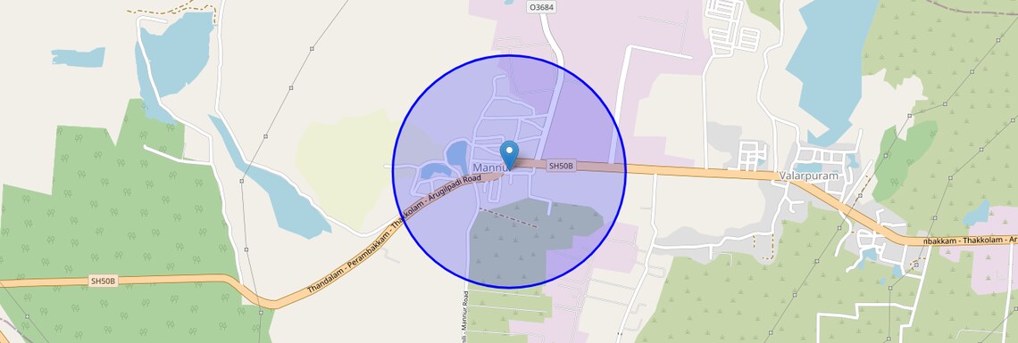 Location Map of Mannur, Chennai