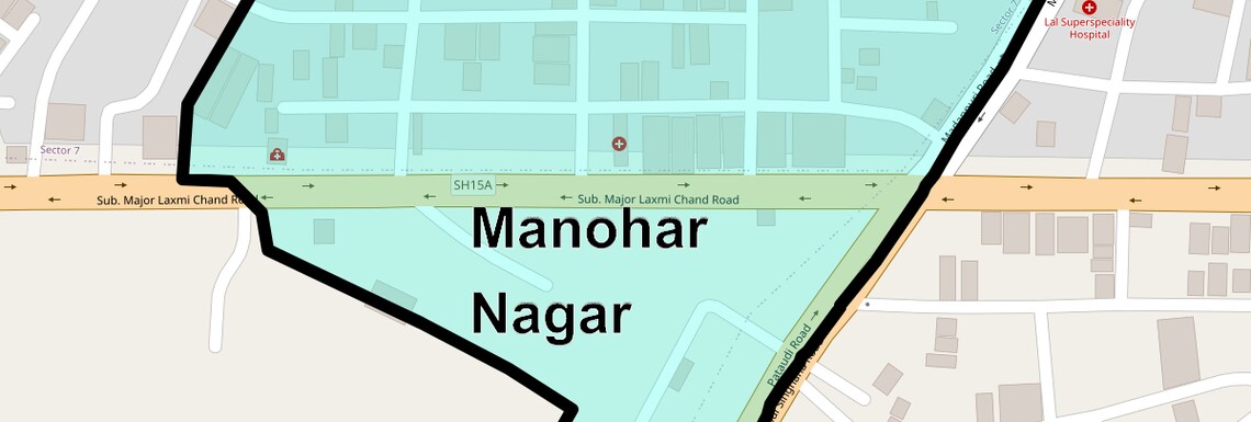 Location Map of Manohar Nagar, Gurgaon