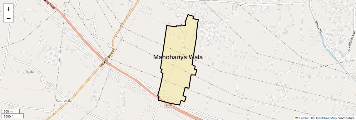 Location Map of Manohariya Wala, Jaipur