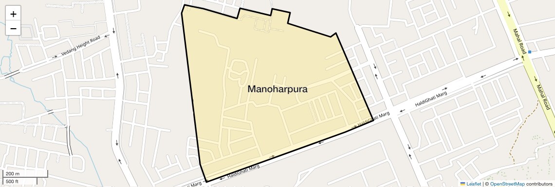 Location Map of Manoharpura, Jaipur