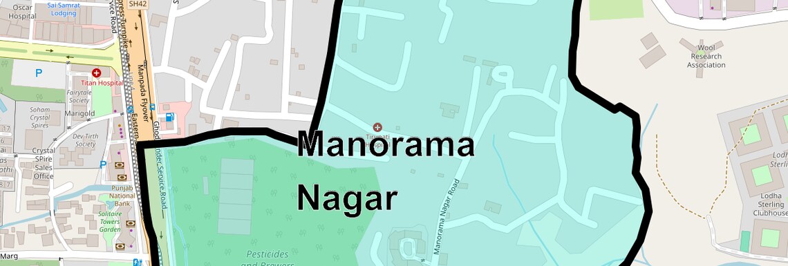 Location Map of Manorama Nagar, Thane