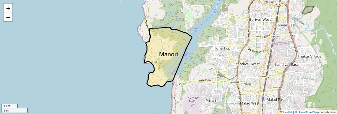 Location Map of Manori, Mumbai