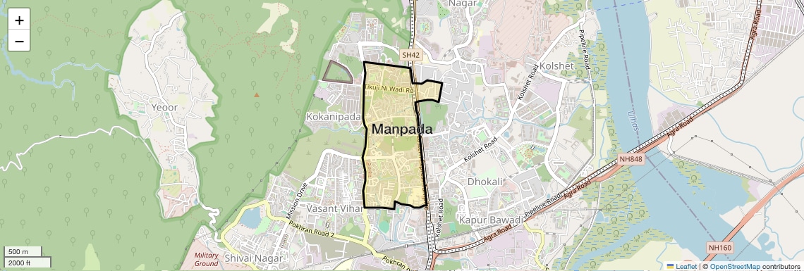Manpada Map