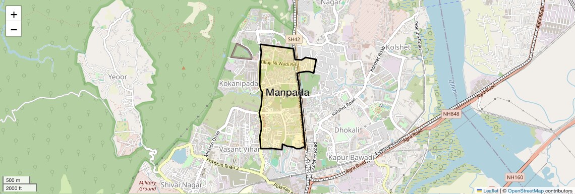 Location Map of Manpada, Thane