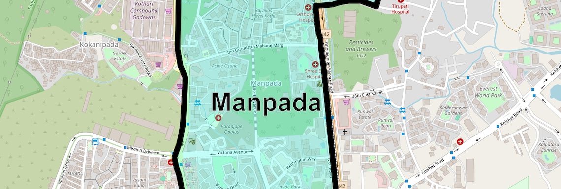 Location Map of Manpada, Thane