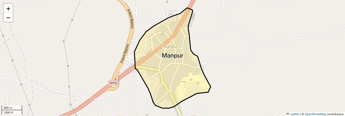 Location Map of Manpur, Indore