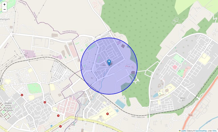 Location Map of Mansa Devi Complex