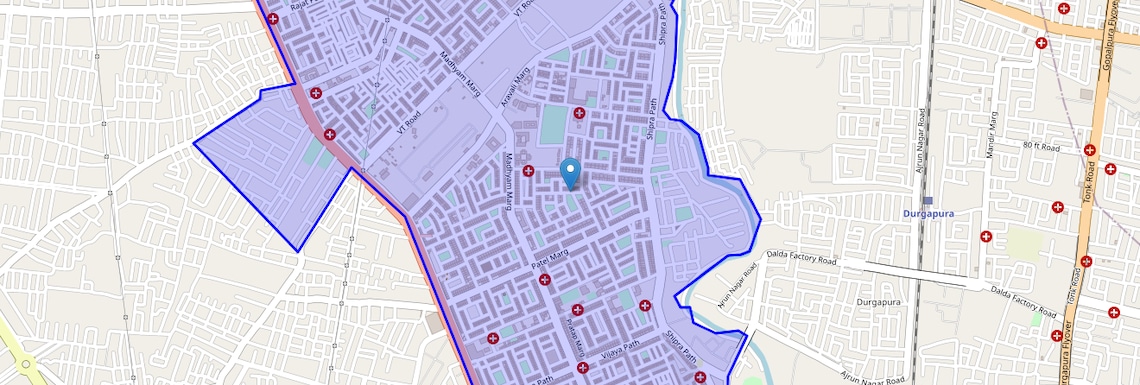 Location Map of Mansarovar, Jaipur