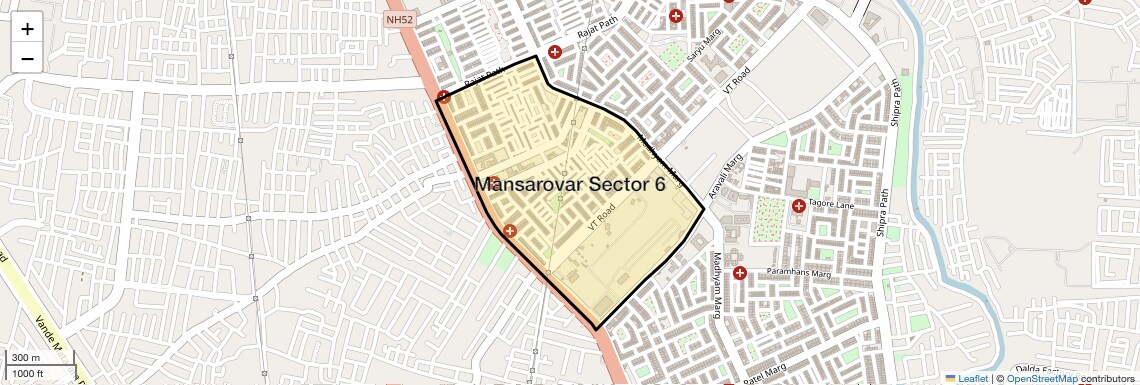 Location Map of Mansarovar Sector 6, Jaipur