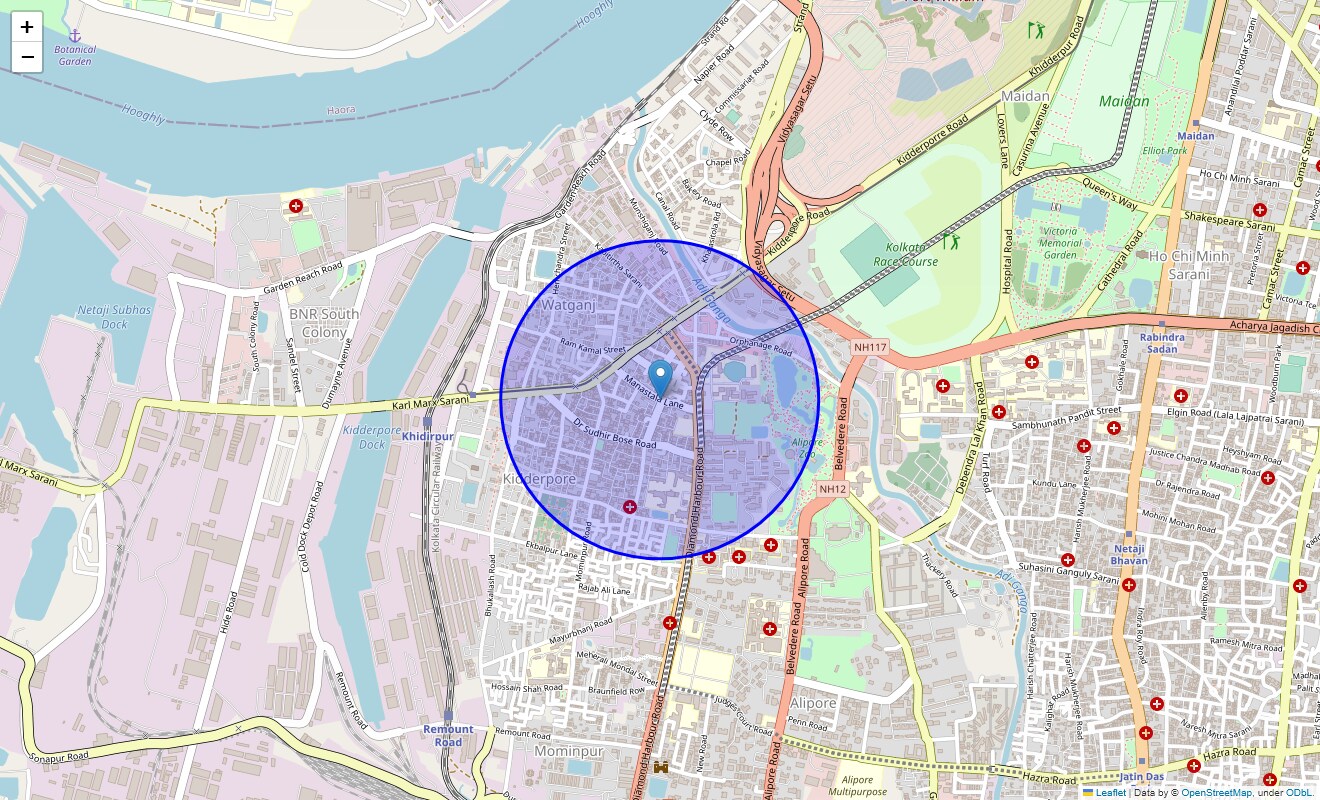 Location Map of Mansatala, Kolkata