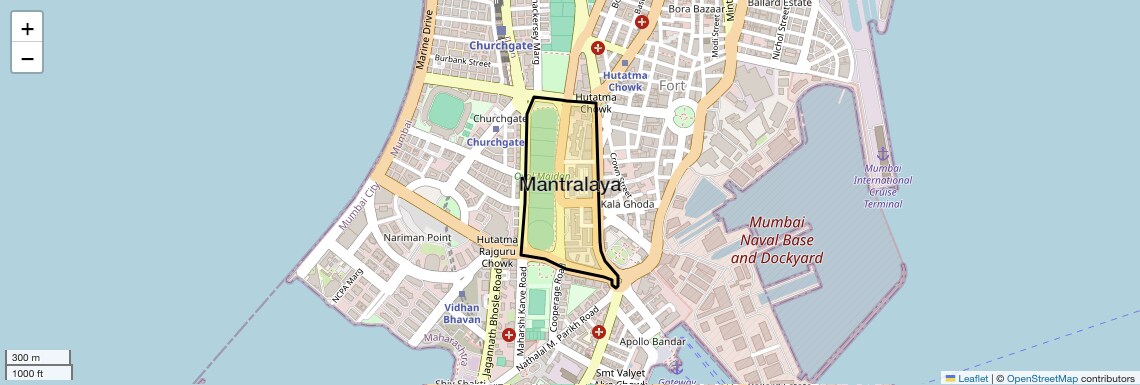 Location Map of Mantralaya, Mumbai