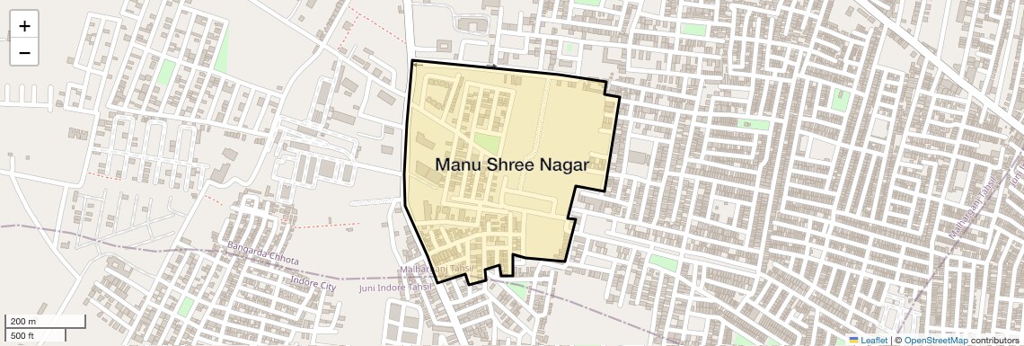 Location Map of Manu Shree Nagar, Indore