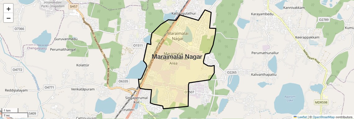 Location Map of Maraimalai Nagar, Chennai