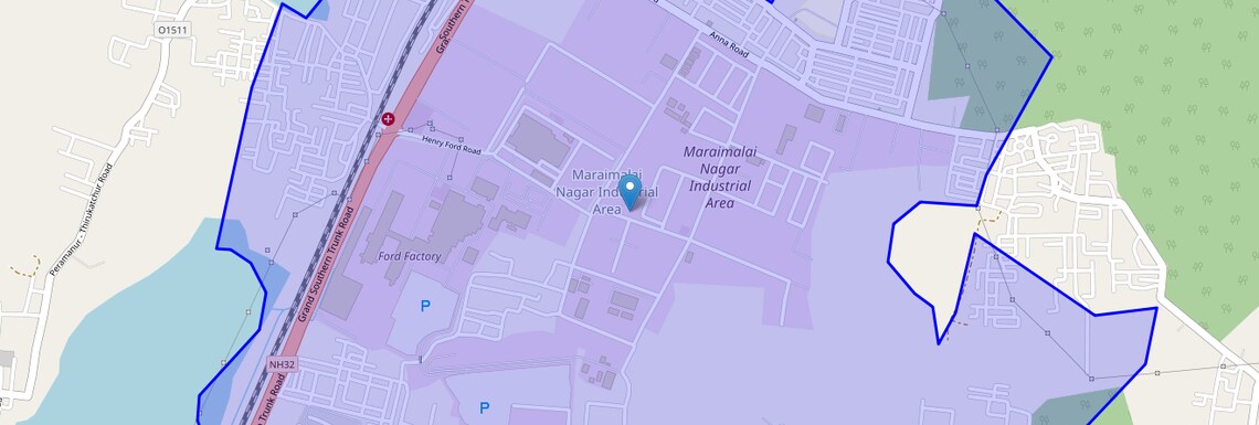 Location Map of Maraimalai Nagar, Chennai