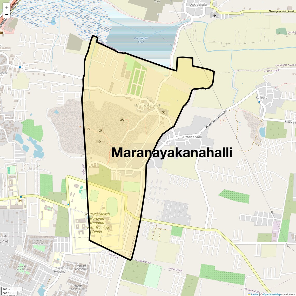 Location Map of Maranayakanahalli, Bangalore