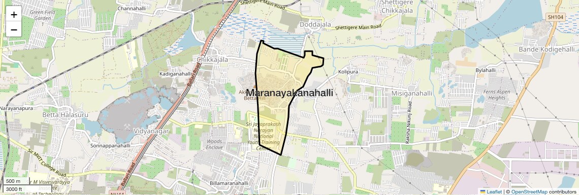 Location Map of Maranayakanahalli, Bangalore