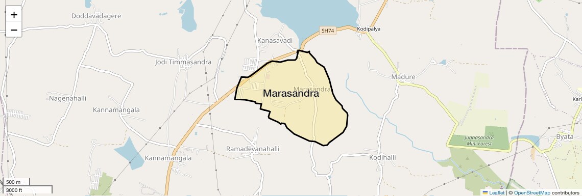 Location Map of Marasandra, Bangalore
