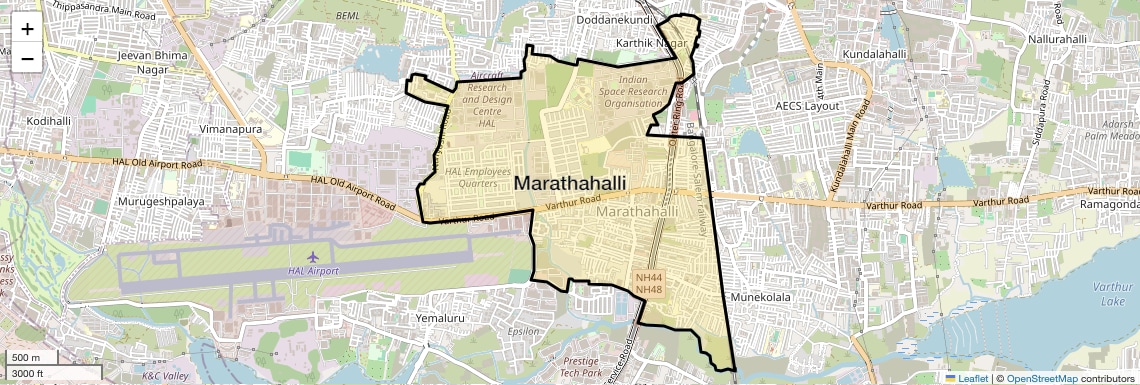 Location Map of Marathahalli, Bangalore