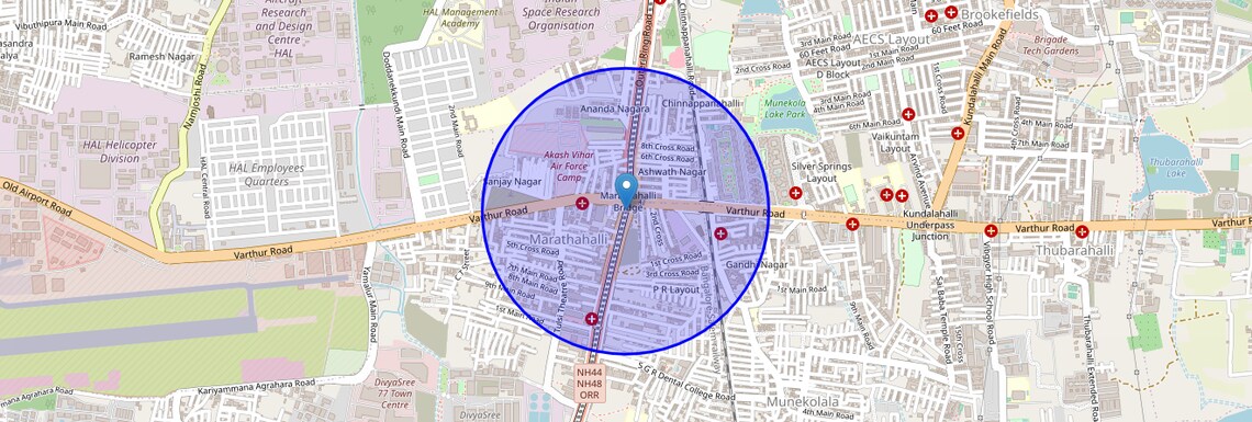Location Map of Marathahalli ORR, Bangalore