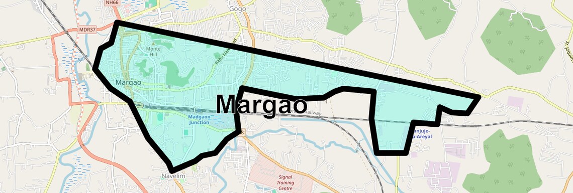 Location Map of Margao, Goa