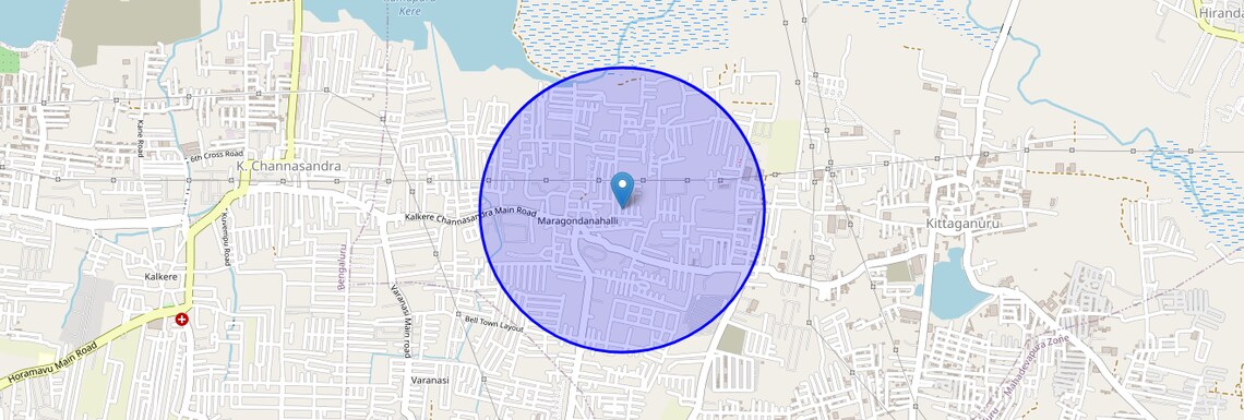 Location Map of Margondanahalli, Bangalore
