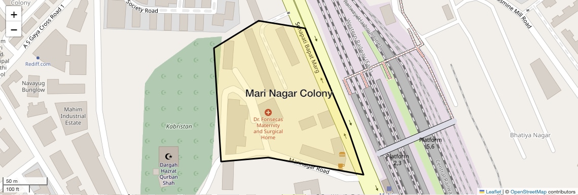 Location Map of Mari Nagar Colony, Mumbai