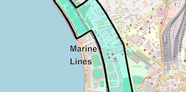Location Map of Marine Lines, Mumbai