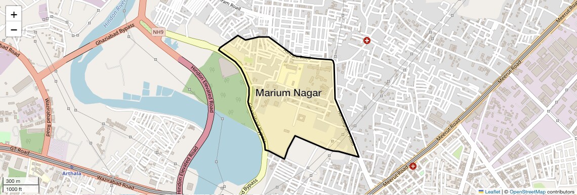 Location Map of Marium Nagar, Ghaziabad