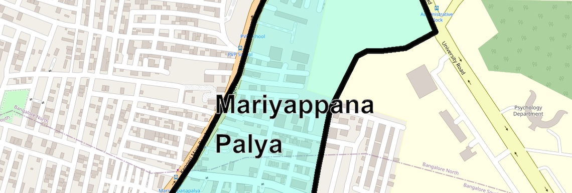 Location Map of Mariyappana Palya, Bangalore