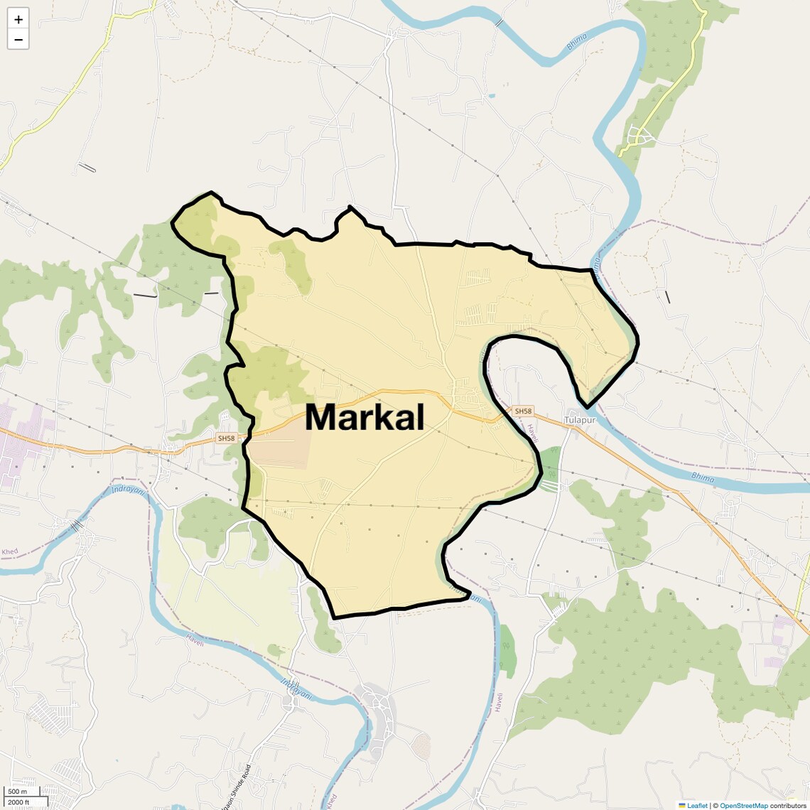 Location Map of Markal, Pune