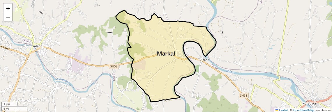 Location Map of Markal, Pune
