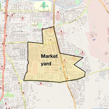 Location Map of Market yard, Pune