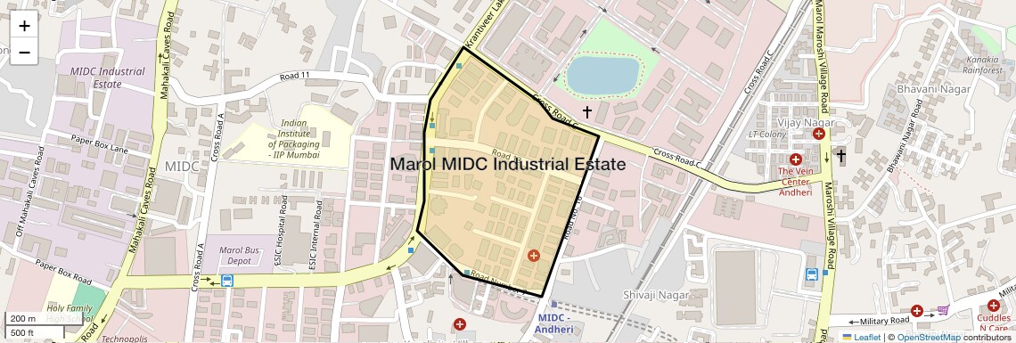 Location Map of Marol MIDC Industrial Estate, Mumbai