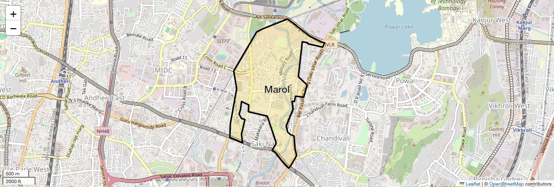 Location Map of Marol, Mumbai