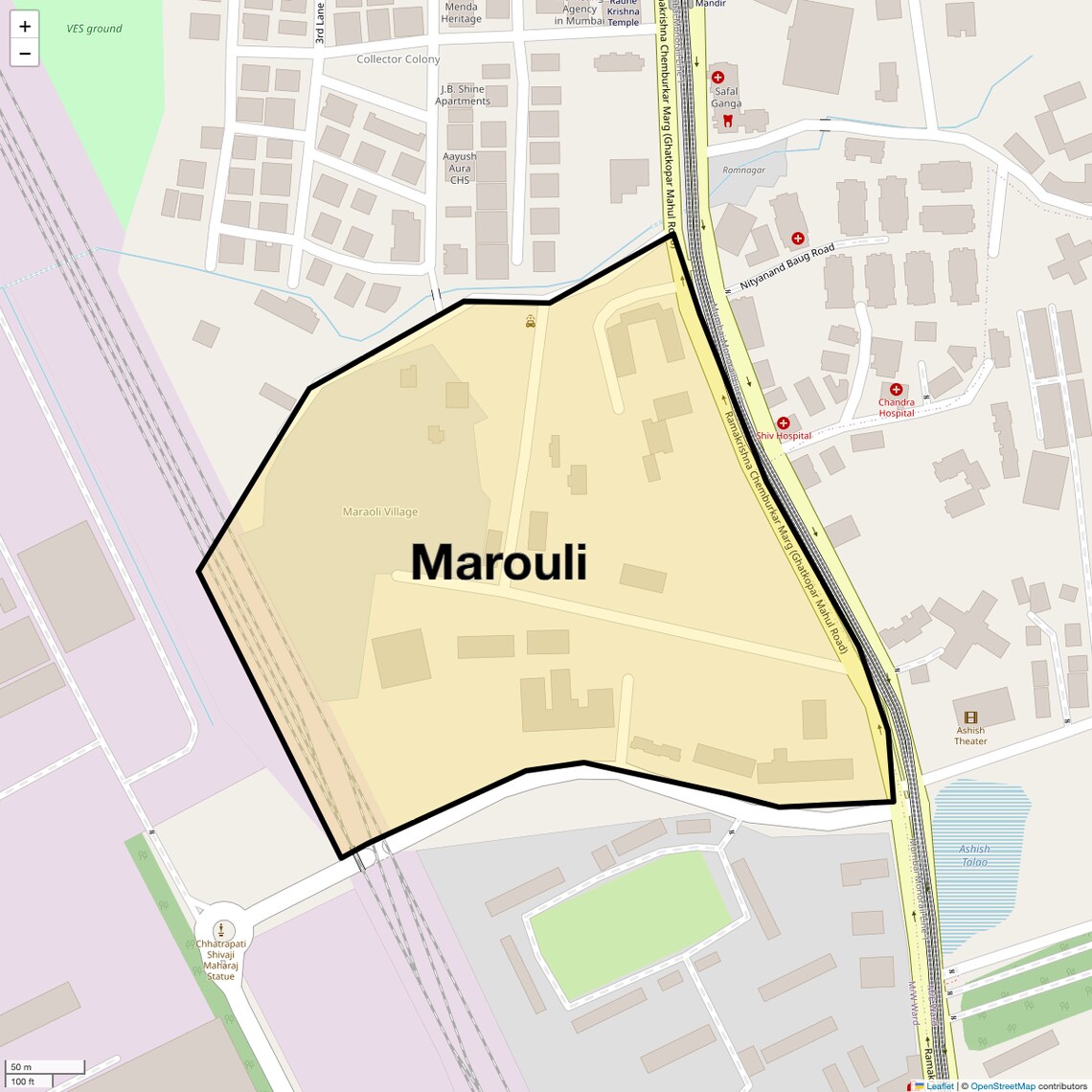 Location Map of Marouli, Mumbai