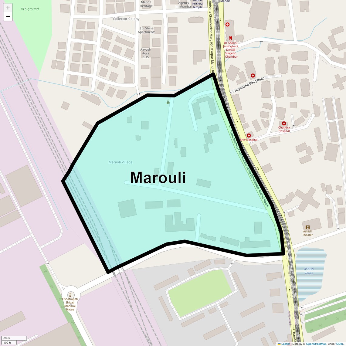 Location Map of Marouli, Mumbai