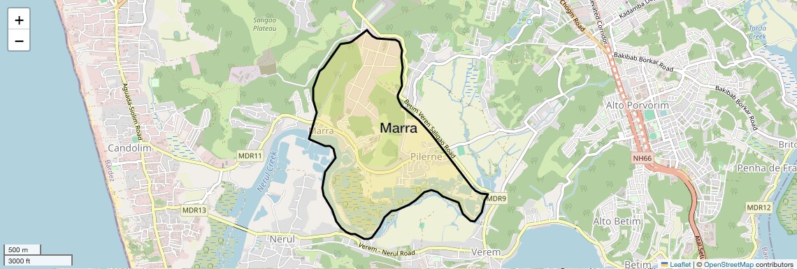 Location Map of Marra, Goa