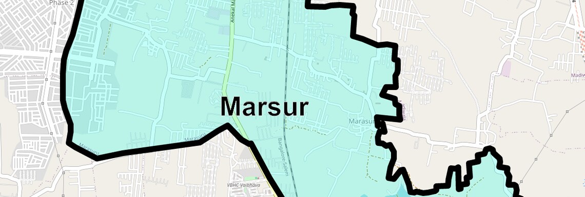 Location Map of Marsur, Bangalore