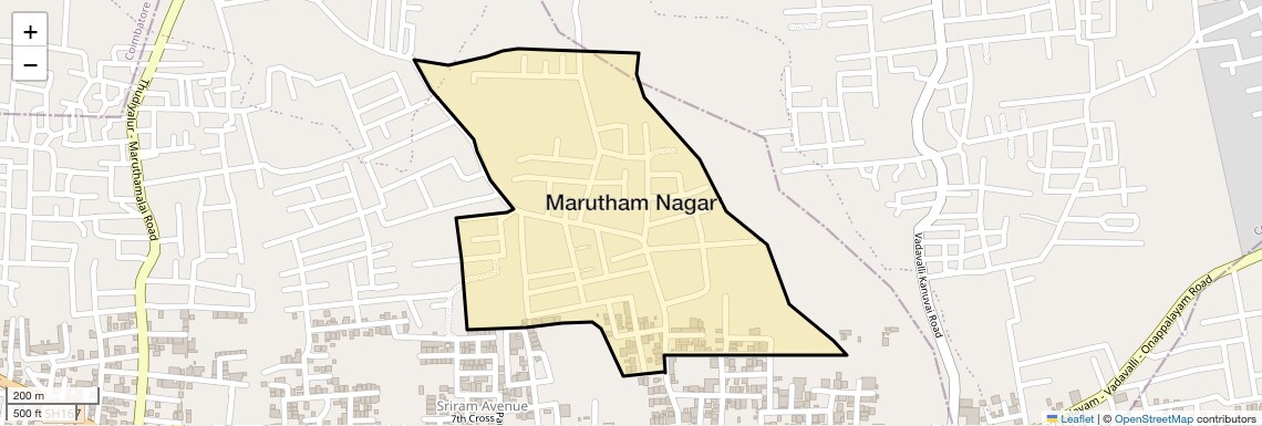Location Map of Marutham Nagar, Coimbatore