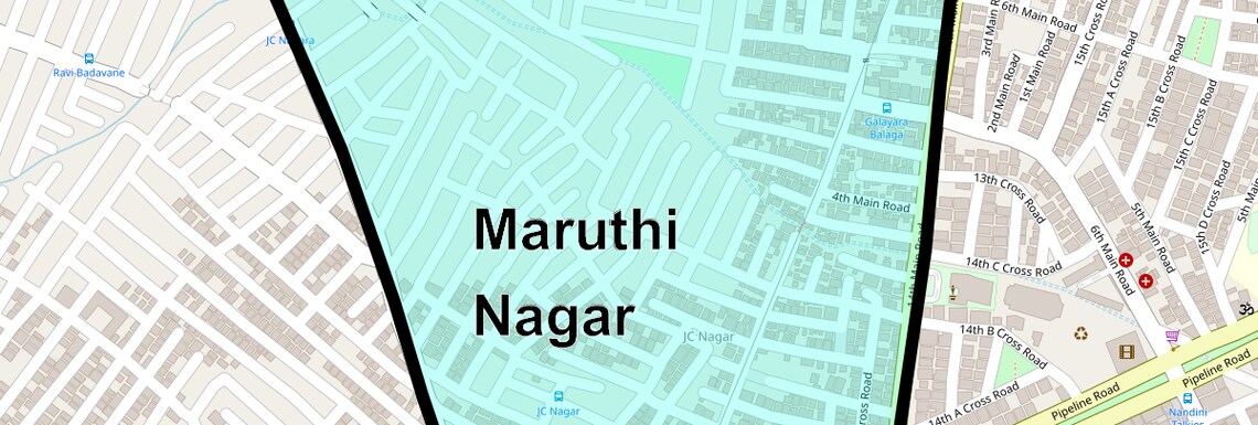 Location Map of Maruthi Nagar, Bangalore